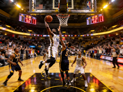 NBA篮球比赛现场精彩瞬间